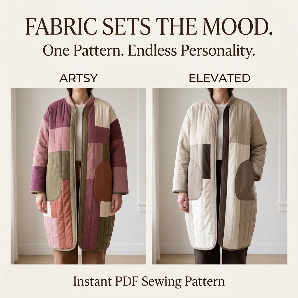 Cocoon Quilted Coat – PDF Sewing Pattern