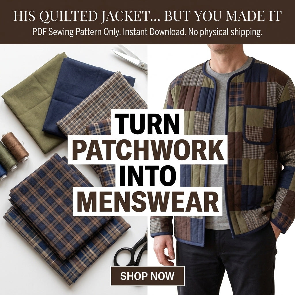 Men's Quilted Jacket Sewing Pattern – Patchwork Liner Jacket