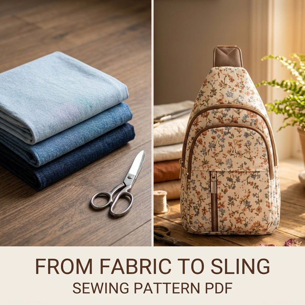 Floral Double Zip Sling Bag Sewing Pattern PDF – Crossbody Chest Bag