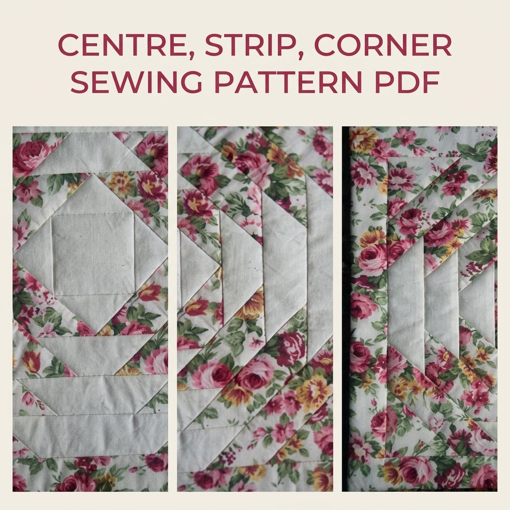 Rose Pineapple Block Table Square Sewing Pattern PDF – Quilted Table Mat