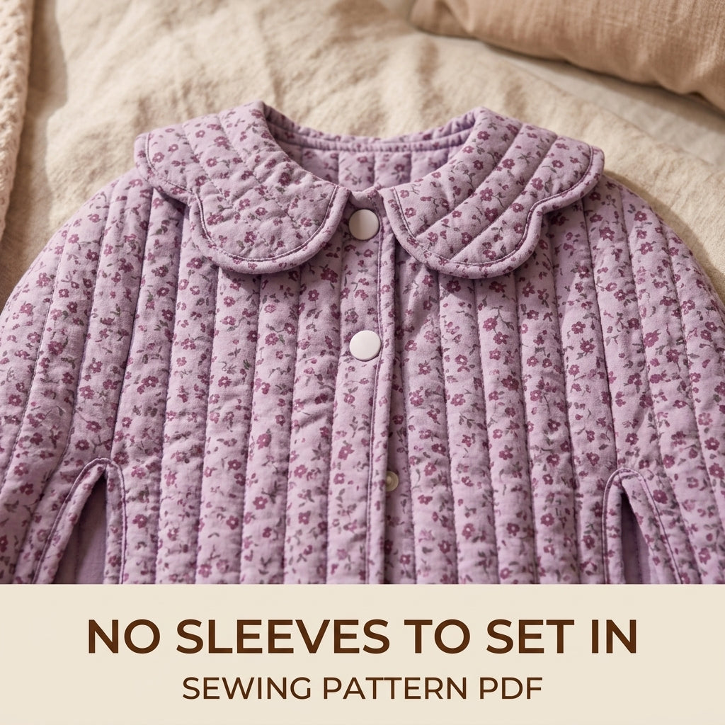 Children's Quilted Cape Sewing Pattern PDF – Girls' Cape with Scalloped Collar and Arm Slits