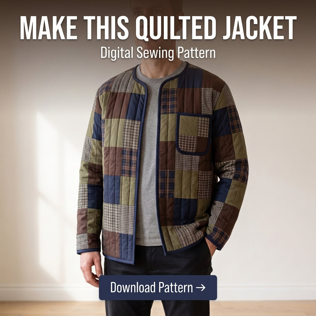Men's Quilted Jacket Sewing Pattern – Patchwork Liner Jacket