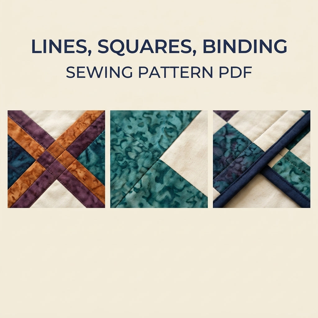 Modern Tartan Quilt Pattern PDF – Plaid Throw Quilt with Squares and Double Sashing