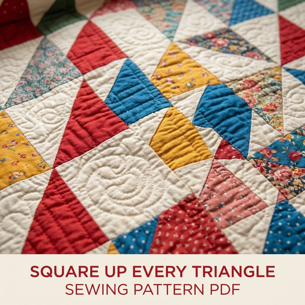 Triangle Patchwork Wrap Coat Sewing Pattern PDF – Long Quilted Coat