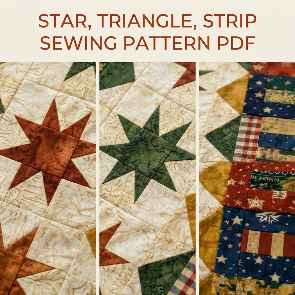 Sawtooth Star Table Runner Sewing Pattern PDF – Scrappy Quilted Runner