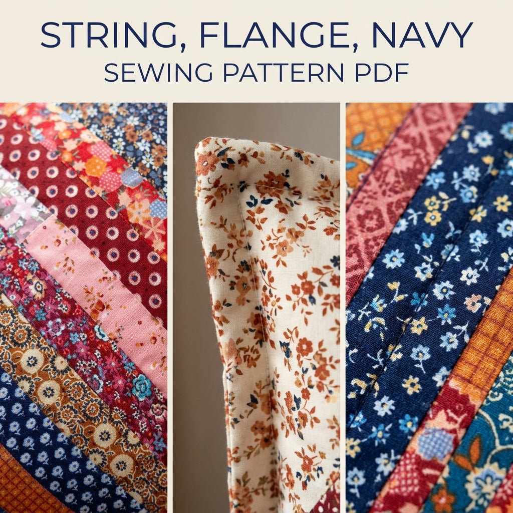 Diagonal String Patchwork Cushion Sewing Pattern PDF – Scrap Pillow Cover