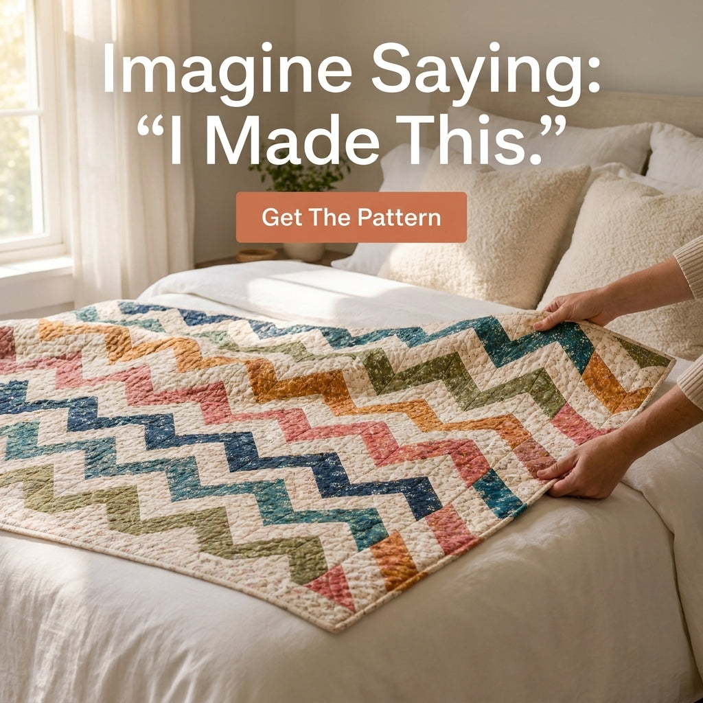 Chevron Quilt Pattern — Zigzag Throw Quilt in 4 Sizes, Half-Square Triangles, Beginner Friendly, PDF Download