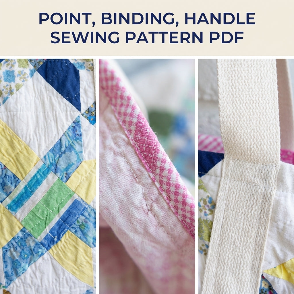 Scrappy Star Quilt Tote Sewing Pattern PDF – Upcycled Quilt Tote Bag