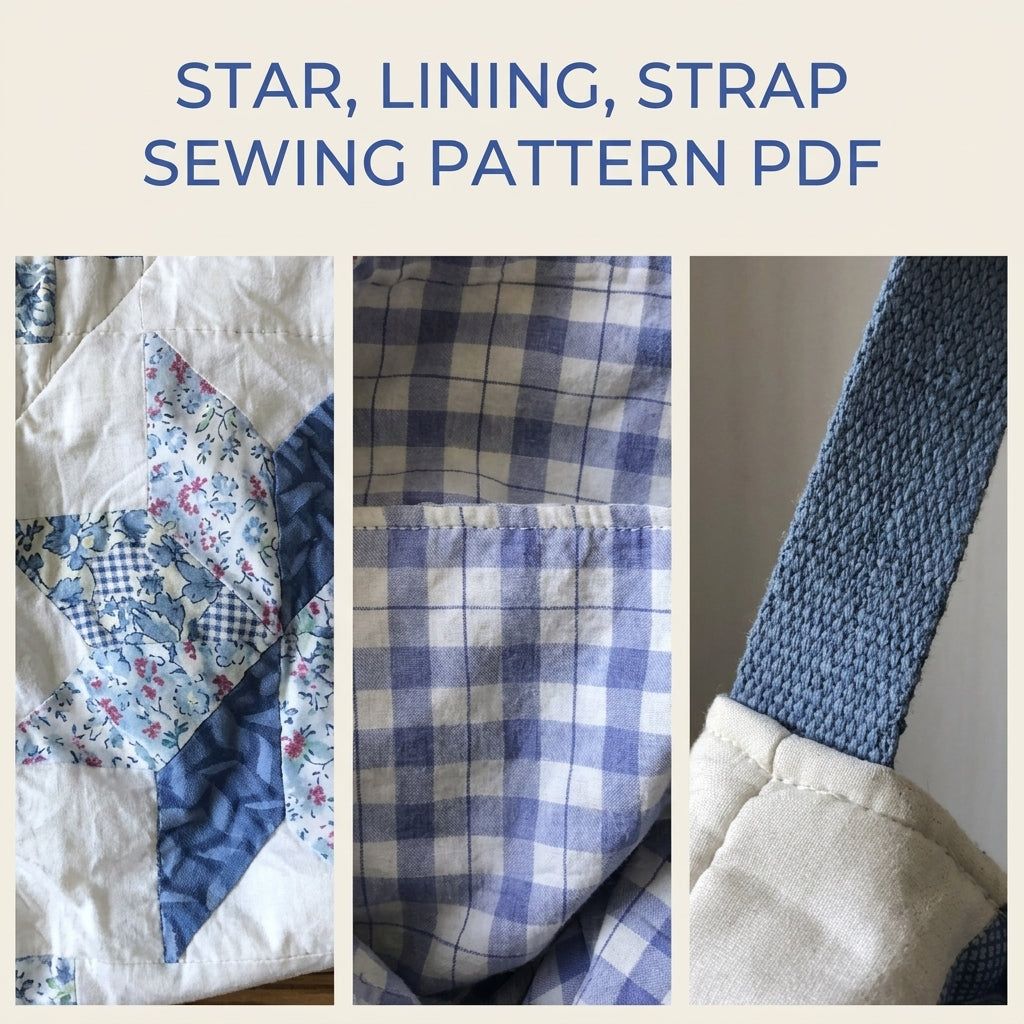 Quilt Star Bag Sewing Pattern PDF – Slouchy Shoulder Bag from a Vintage Quilt