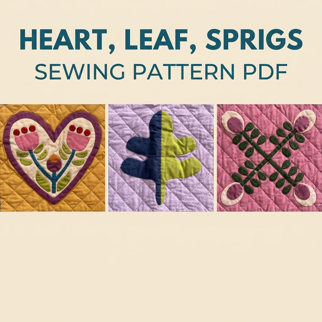 Folk Flower Sampler Quilt Pattern PDF – Scandinavian Appliqué Block Throw Quilt