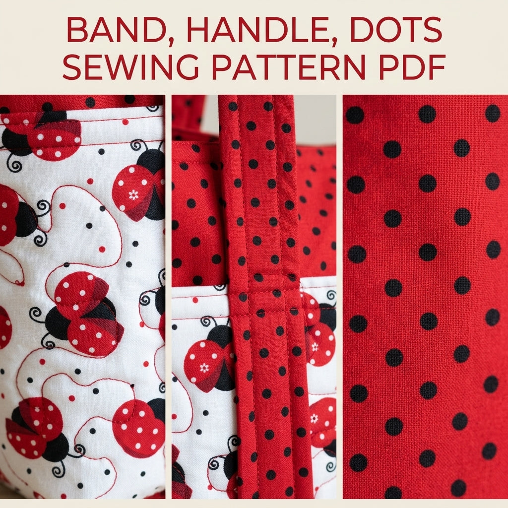 Ladybug Pocket Tote Sewing Pattern PDF – Quilted Tote with Outside Pockets