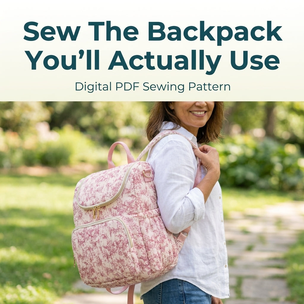 Camera Bag Sewing Pattern — Boxy Crossbody with Front Zip Pocket, Solid or Patchwork Version, PDF Download
