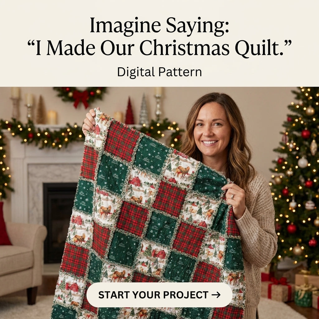 Christmas Rag Quilt Pattern – Easy Flannel Plaid Throw