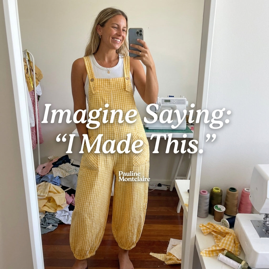 Dungaree Romper Sewing Pattern — Oversized Wide-Leg Jumpsuit with Elasticated Cuffs, Sizes XS–3XL, A0 and A4 PDF