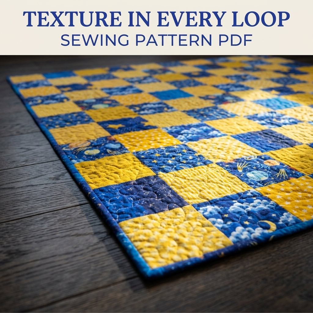 Star and Moon Checkerboard Quilt Sewing Pattern PDF – Easy Kids Square Quilt
