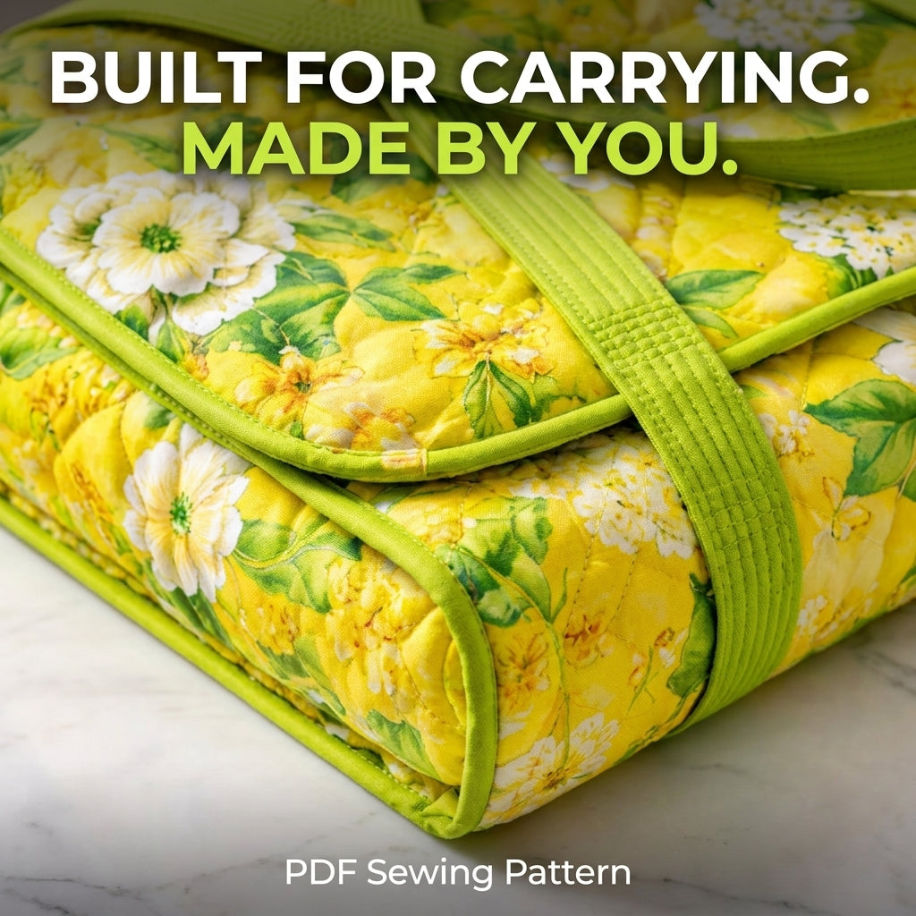 Quilted Casserole Carrier PDF Sewing Pattern | Insulated Dish Carry Bag with Handles | Potluck & Gift Sewing Project | Instant Download