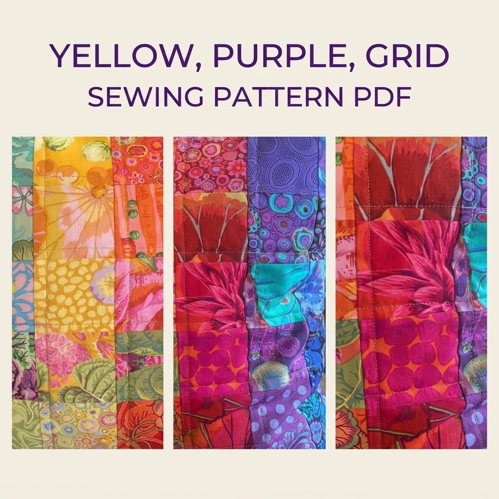 Rainbow Squares Cushion Sewing Pattern PDF – Bold Print Patchwork Pillow