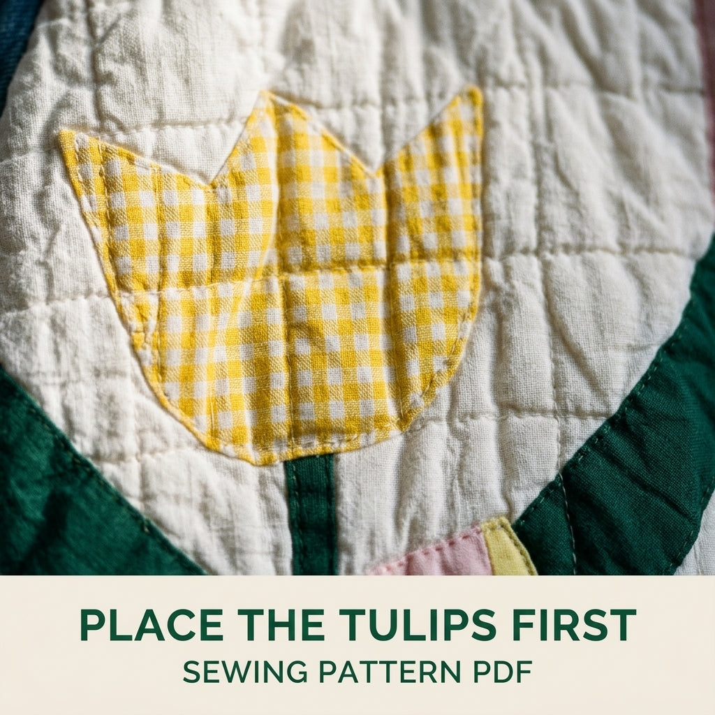 Kids Tulip Quilt Jacket Sewing Pattern PDF – Children's Quilted Zip Jacket with Denim Sleeves
