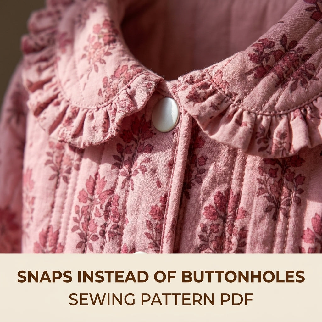 Kids Ruffle Collar Jacket Sewing Pattern PDF – Quilted Child's Jacket with Snaps