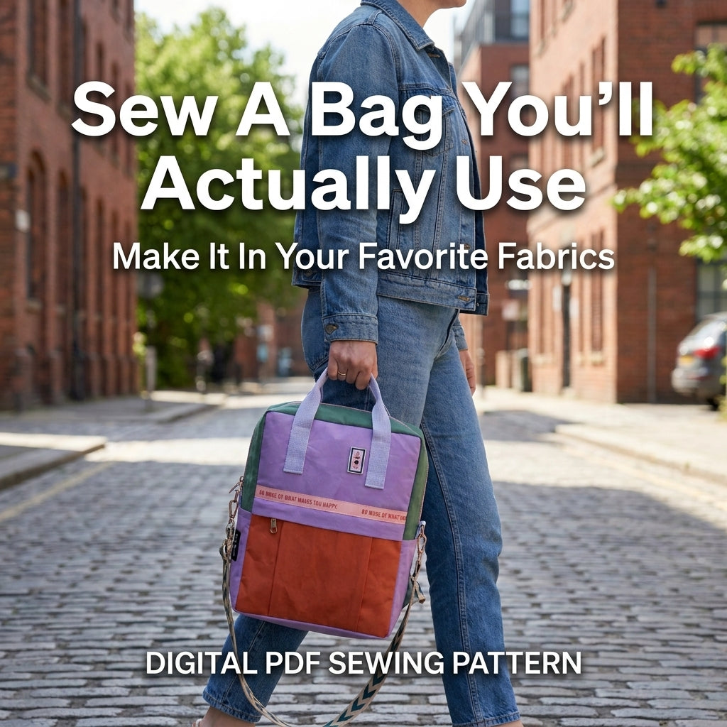 Colour Block Backpack PDF Sewing Pattern | Zip-Top Rucksack with Front Pocket | Intermediate Bag Sewing Project | Instant Download
