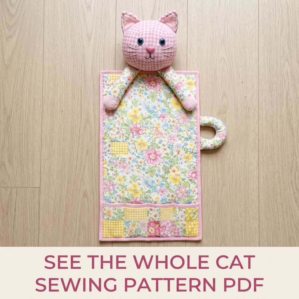 Cat Armrest Caddy Sewing Pattern PDF – Sofa Organizer with Pockets