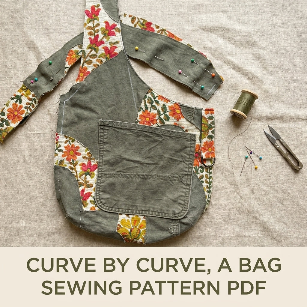 Workwear Floral Hobo Bag Sewing Pattern PDF – Upcycled Canvas Shoulder Bag