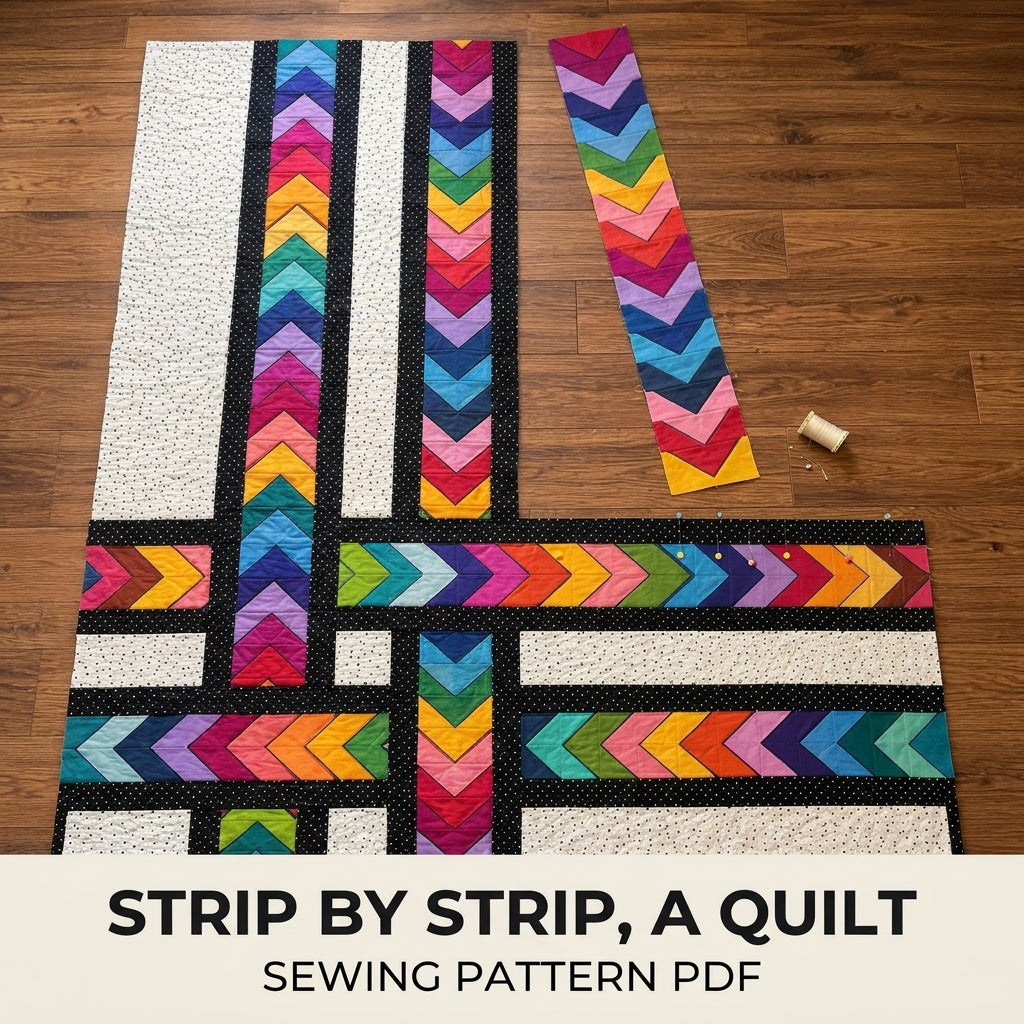 Rainbow Arrow Lattice Quilt Sewing Pattern PDF – Modern Flying Geese Quilt