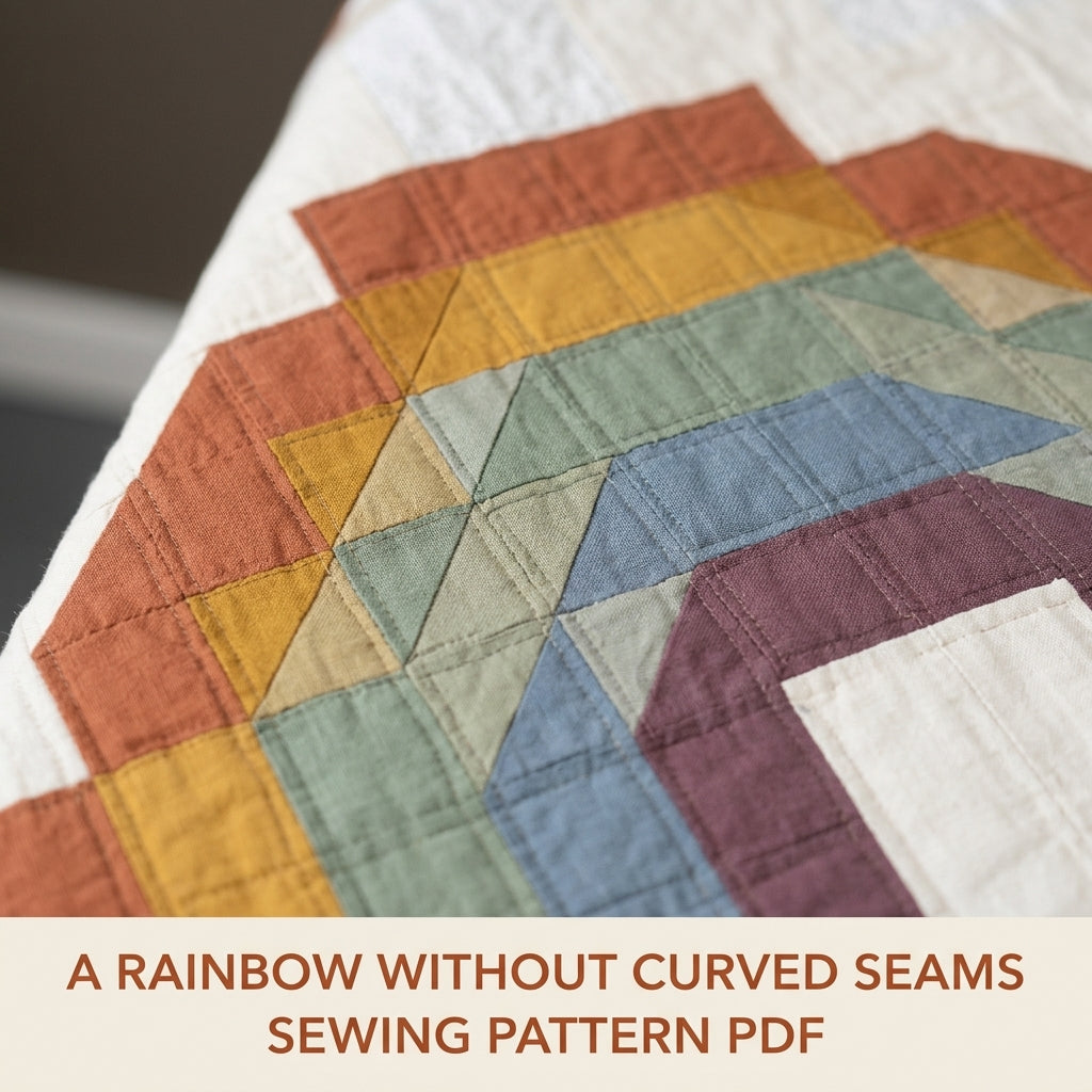 Rainbow Baby Quilt Pattern PDF – Boho Pieced Nursery Quilt with Clouds