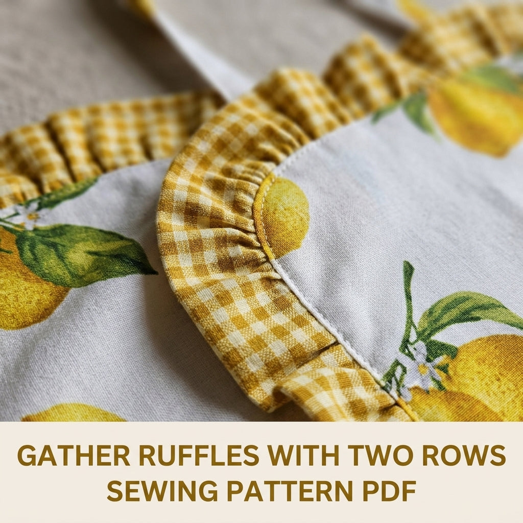 Lemon Gingham Ruffle Apron Sewing Pattern PDF – Cute Kitchen Apron