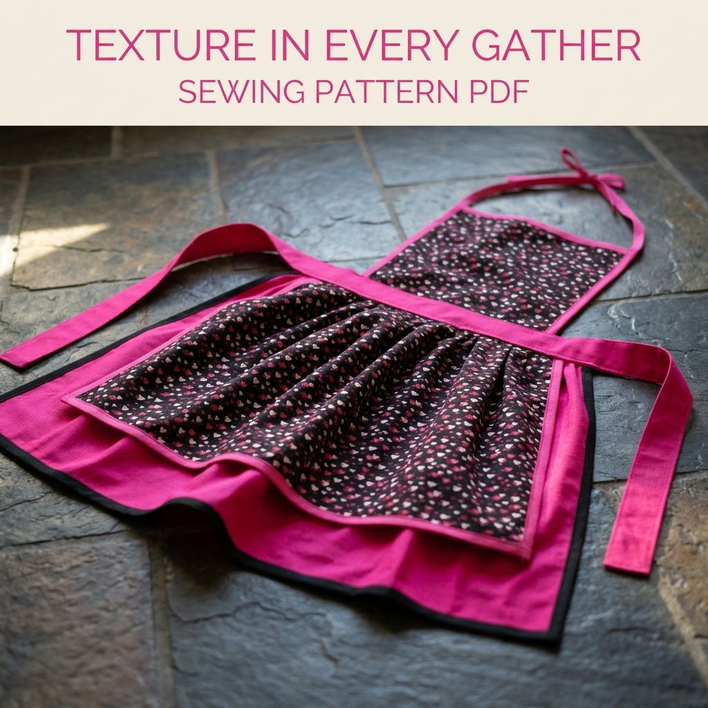 Pink Heart Layered Apron Sewing Pattern PDF – Easy Bound Apron