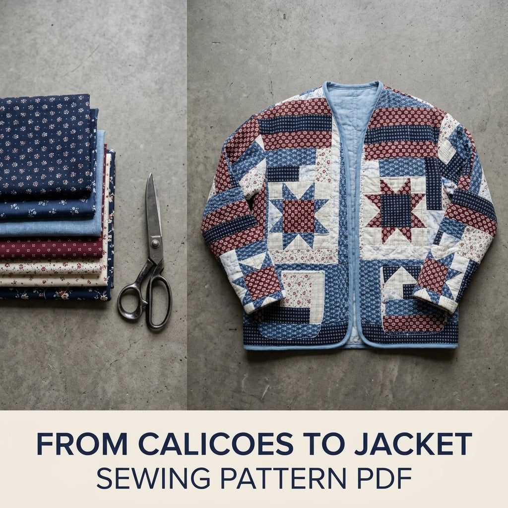 Americana Star Quilt Jacket Sewing Pattern PDF – Patchwork Quilt Coat
