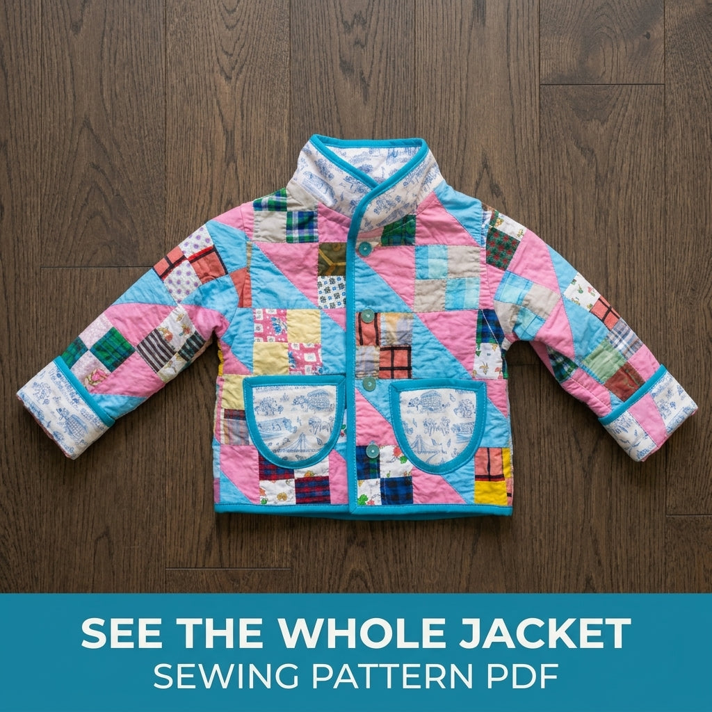 Kids Patchwork Quilt Jacket Sewing Pattern PDF – Children's Quilted Coat