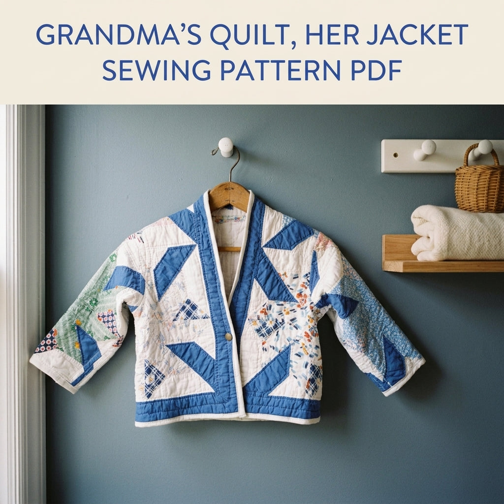 Kids Star Quilt Jacket Sewing Pattern PDF – Children's Jacket from a Vintage Quilt