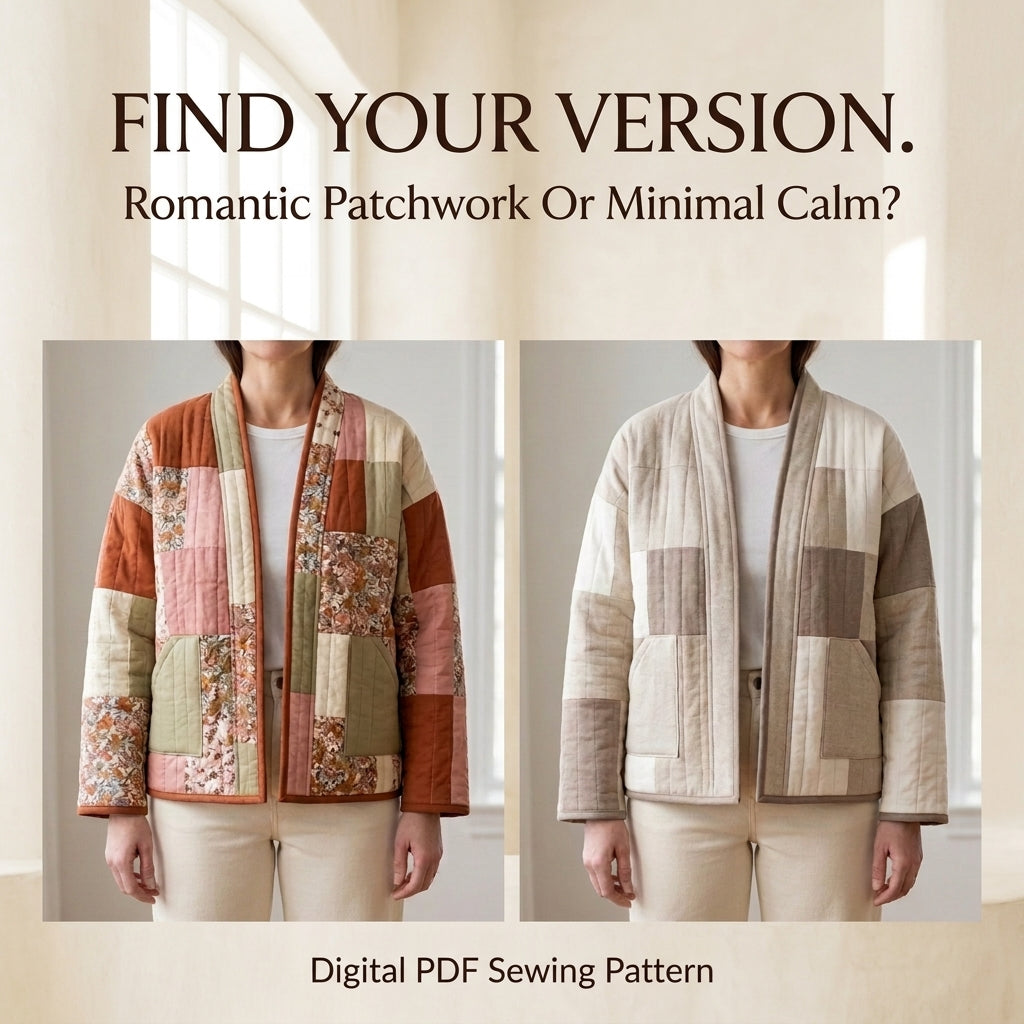 Boxy Patchwork Quilted Jacket – PDF Sewing Pattern