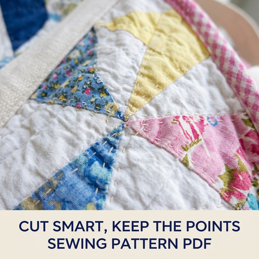 Scrappy Star Quilt Tote Sewing Pattern PDF – Upcycled Quilt Tote Bag