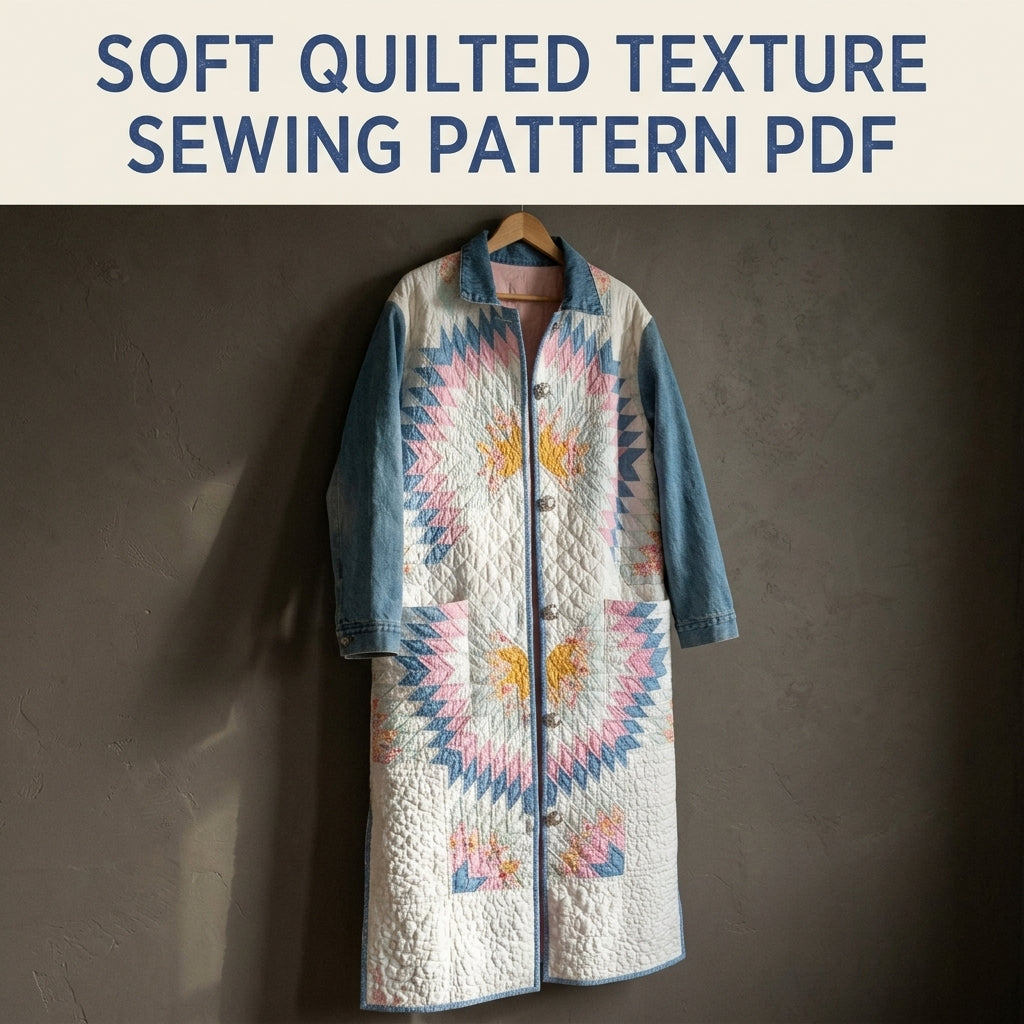 Lone Star Denim Quilt Coat Sewing Pattern PDF – Long Coat from a Quilt