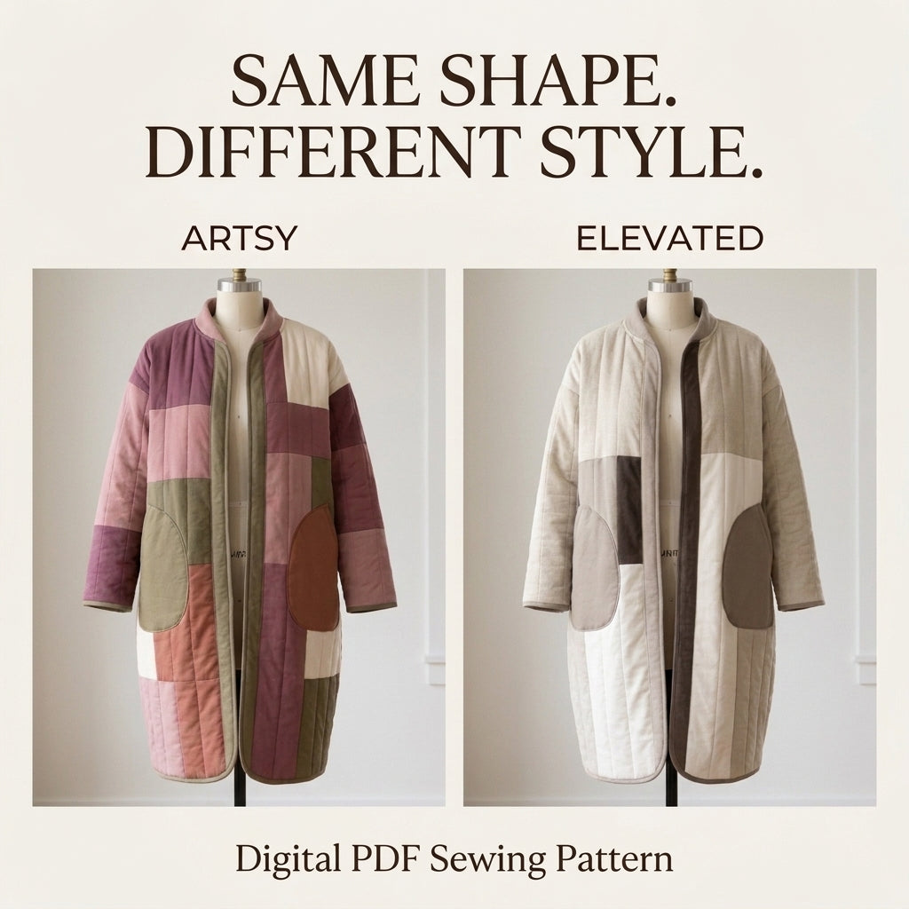 Cocoon Quilted Coat – PDF Sewing Pattern