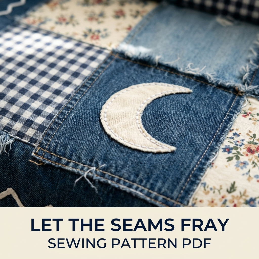 Denim Moon Sofa Cover Sewing Pattern PDF – Upcycled Jeans Throw
