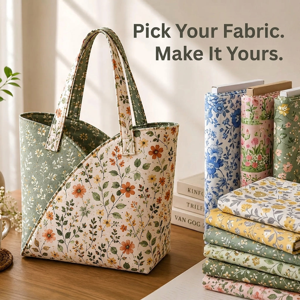 Quilted Tote Bag Sewing Pattern — Structured Rectangular Bag with Boxed Base, Beginner Friendly, PDF Download