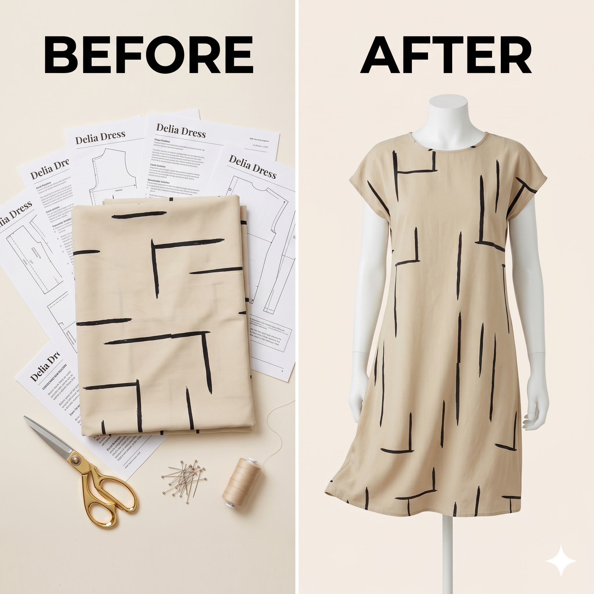 Delia Soft-Touch Summer Dress – Instant Download PDF Sewing Pattern