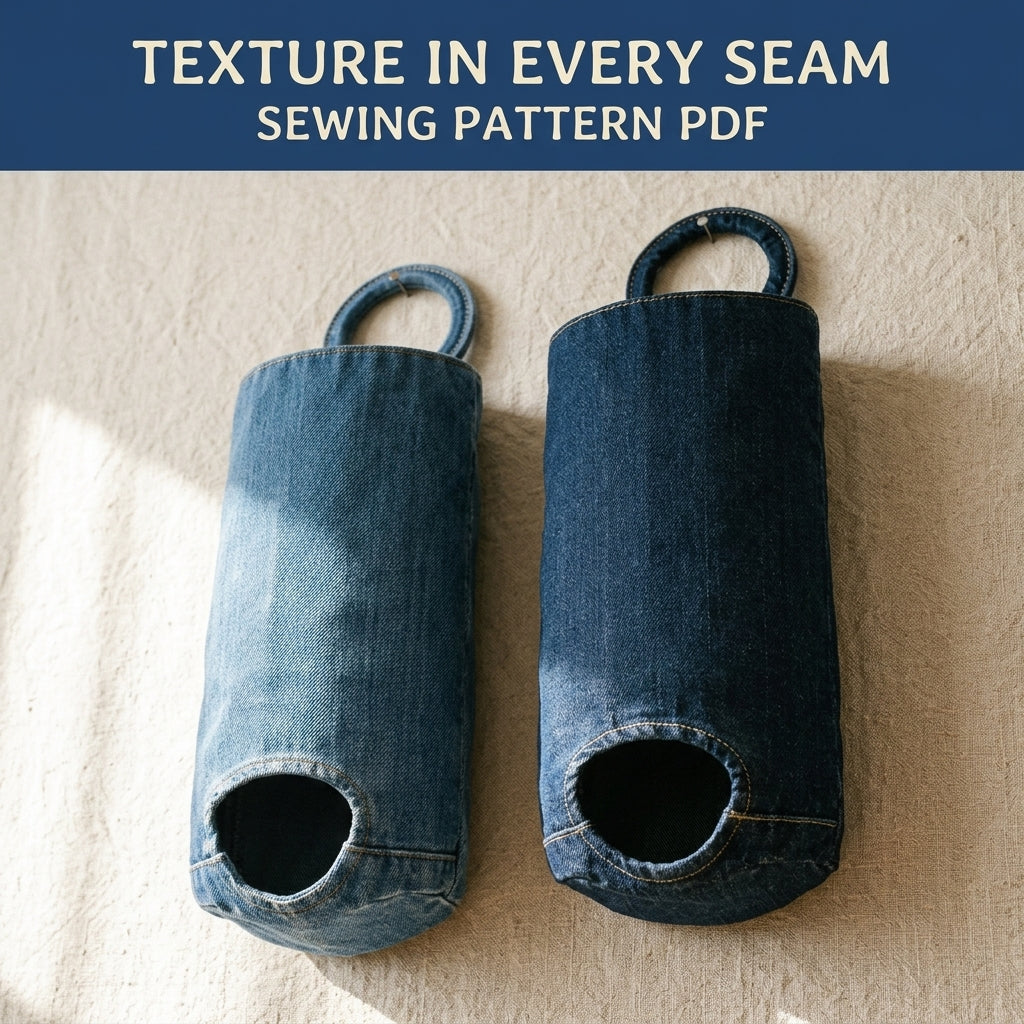 Denim Bag Dispenser Sewing Pattern PDF – Upcycled Jeans Plastic Bag Holder