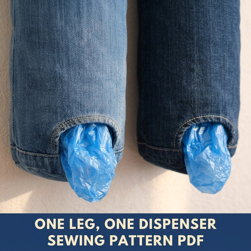 Denim Bag Dispenser Sewing Pattern PDF – Upcycled Jeans Plastic Bag Holder