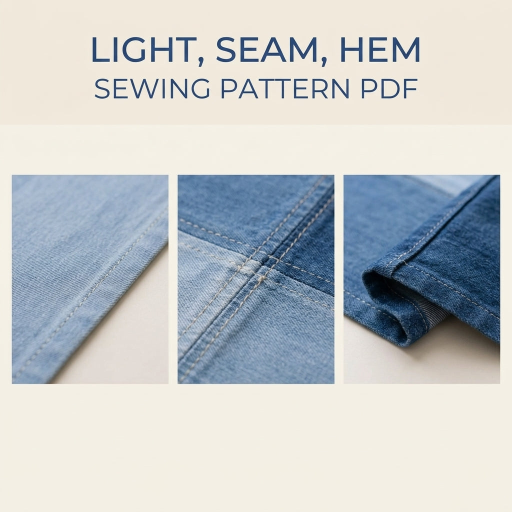 Ombré Denim Table Runner Sewing Pattern PDF – Upcycled Jeans Table Runner