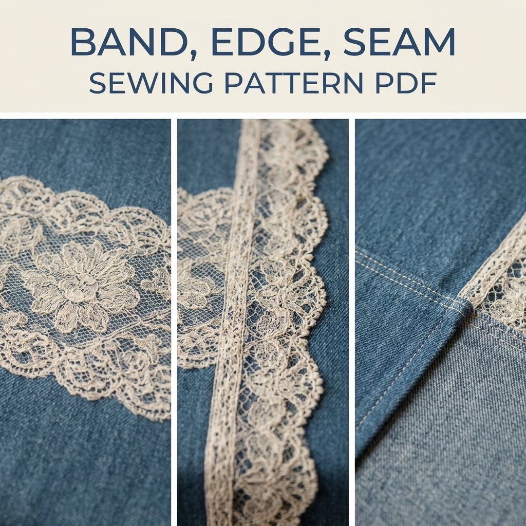 Denim Lace Table Runner Sewing Pattern PDF – Upcycled Jeans Table Decor
