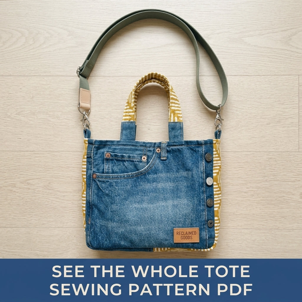 Jeans Pocket Mini Tote Sewing Pattern PDF – Upcycled Denim Crossbody