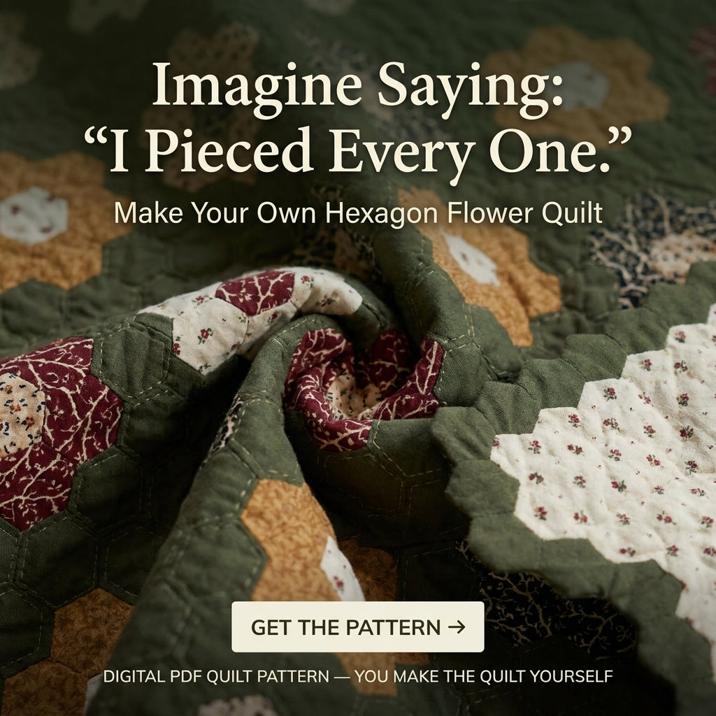 Grandmother's Flower Garden Hexagon Quilt Pattern | English Paper Piecing Hexie Quilt | Vintage Rosette Design | PDF Instant Download