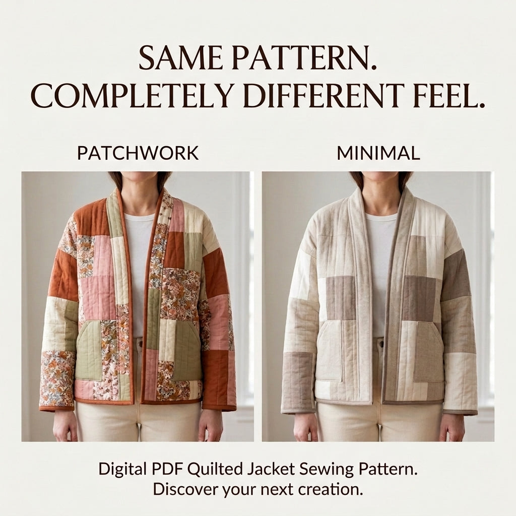 Boxy Patchwork Quilted Jacket – PDF Sewing Pattern