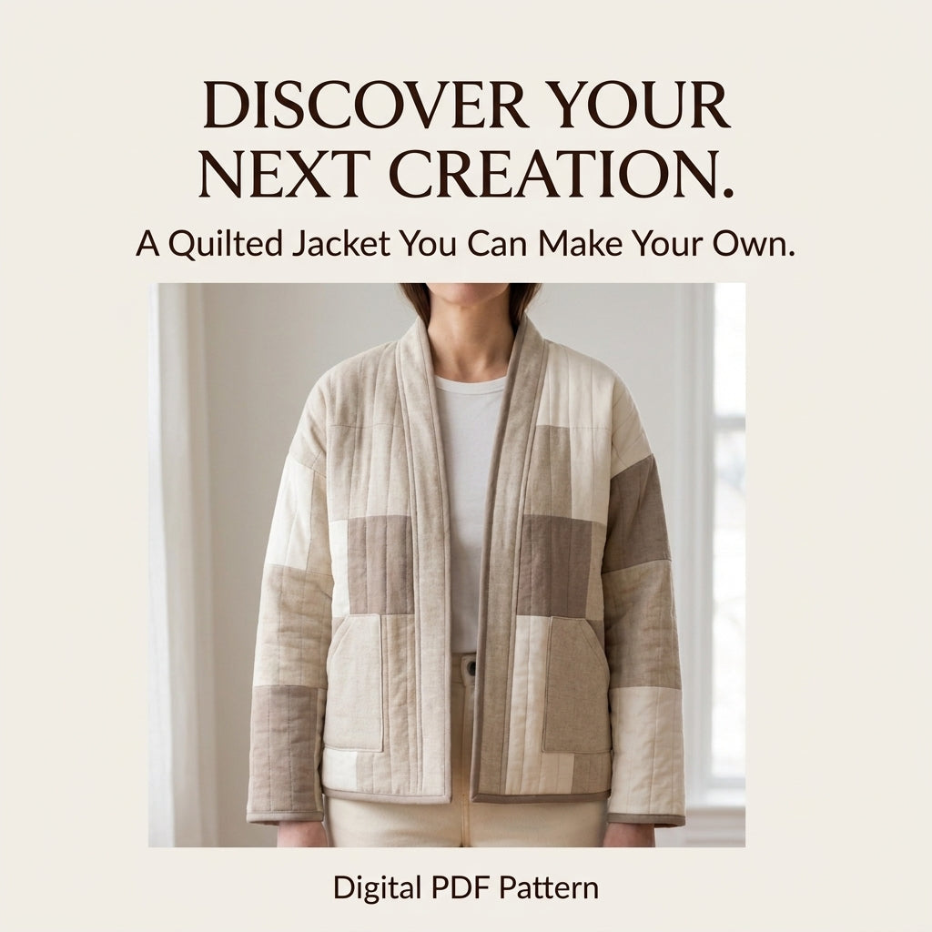 Boxy Patchwork Quilted Jacket – PDF Sewing Pattern