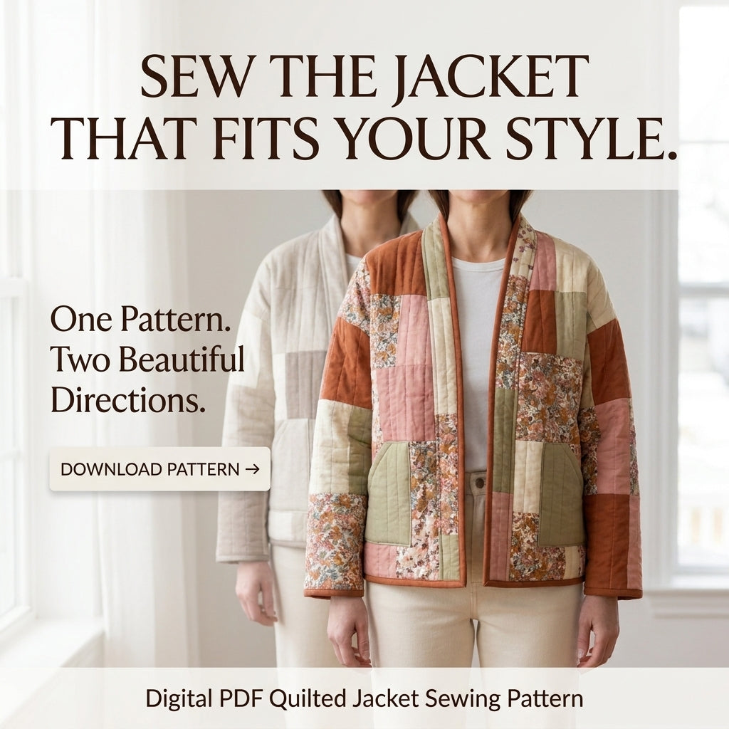 Boxy Patchwork Quilted Jacket – PDF Sewing Pattern