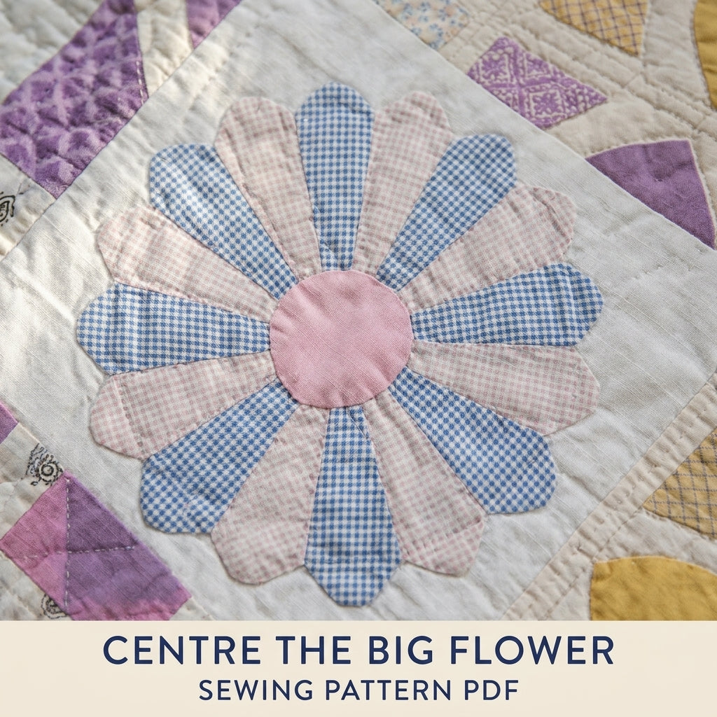 Dresden Heart Flower Quilt Coat Sewing Pattern PDF – Pastel Long Quilt Coat